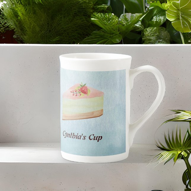 Caneca De Porcelana Apenas Desserts com monograma em aquarelas suaves (Criador carregado)