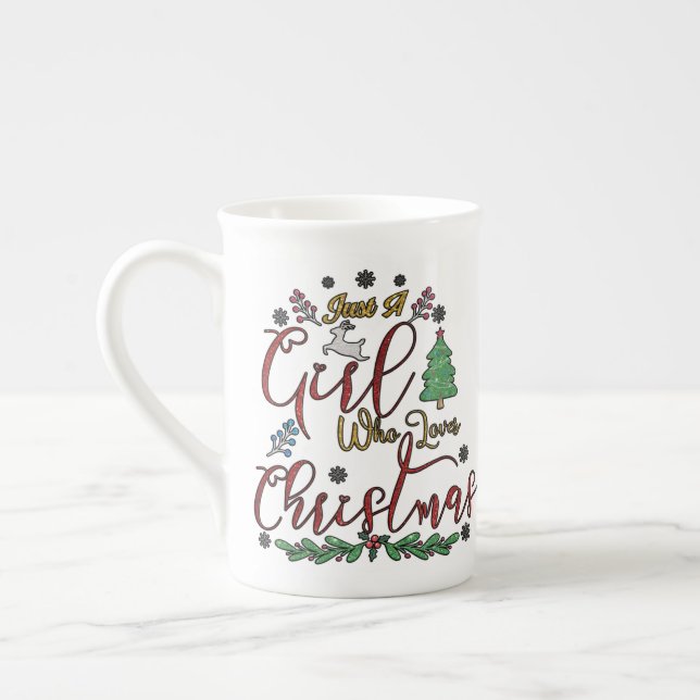 Caneca De Porcelana Apenas Uma Menina Que Ama O Natal (Esquerda)