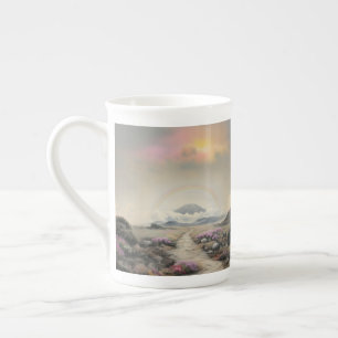 Caneca De Porcelana Após a chuva (Arte de Paisagem Japonesa com Aquare