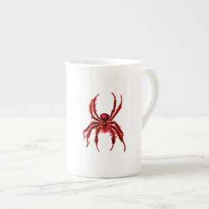 Caneca De Porcelana Aranha Vermelha Assustadora Grande
