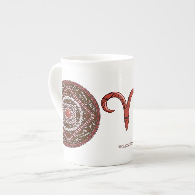 Caneca De Porcelana Aries Mandala Specialty Mug (Frente Esquerda)