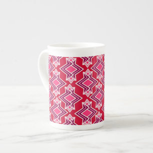 Caneca De Porcelana Art Deco Wallpaper Padrão, Vinho Borgonha