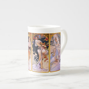 Caneca De Porcelana Art Nouveau Four Seasons Bone China Mug