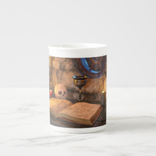 Caneca De Porcelana Arte de Estudo Iluminado por Velas da Academia Som