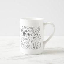 Arte de Linha da Mãe do Cachorro Retriever Dourado
