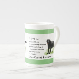 Caneca De Porcelana Arte De Retriever Revestida Plana