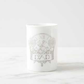 Caneca De Porcelana Arte de tatuagem estilo retrô para Pai