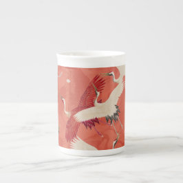 Caneca De Porcelana Arte Japonesa Kimono Cranes Osbone China Mug