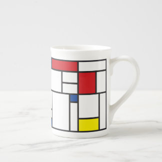 Caneca De Porcelana Arte Moderna De Stijl Geométrica Minimalista Mondr