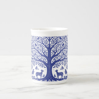 Caneca De Porcelana Arte Warli Ilustração Tribal Indiana | Minimalista
