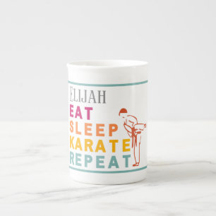 Caneca De Porcelana Artes marciais Japão Karate chuta Silhouette