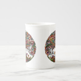 Caneca De Porcelana árvore da vida branca