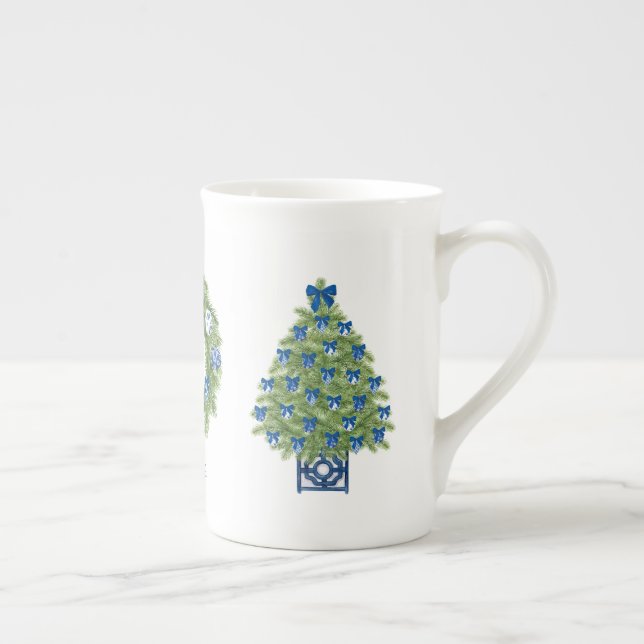 Caneca De Porcelana Árvore de Natal da Chinoiserie e Terra (Direita)