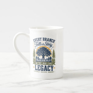 Caneca De Porcelana Árvore do Legado Familiar que Conta uma História