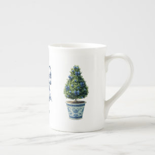 Caneca De Porcelana Árvore Topo de Natal Chinoiserie