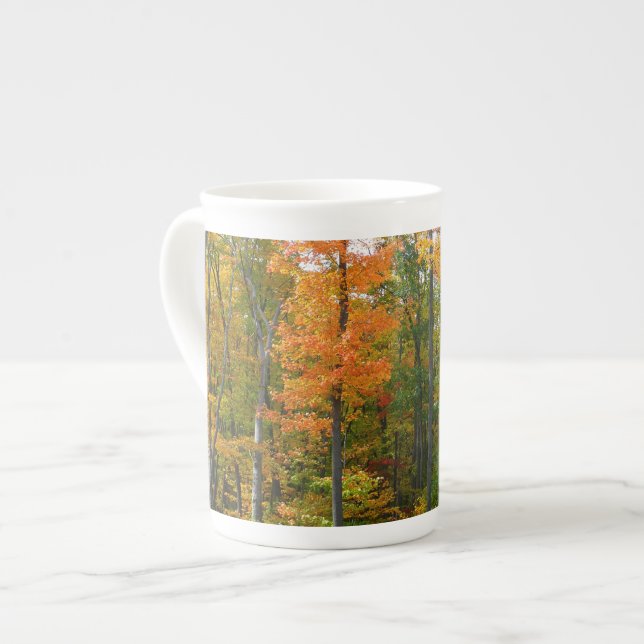 Caneca De Porcelana Árvores de Bordo Outono Fotografia da Natureza (Frente Esquerda)