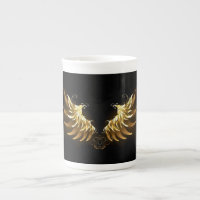 Asas de Anjo Douradas em fundo Preto