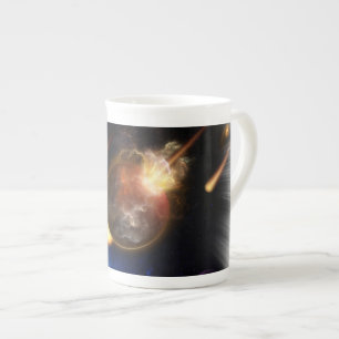 Caneca De Porcelana Asteroide Apocalypse Fractal Art Spacescape