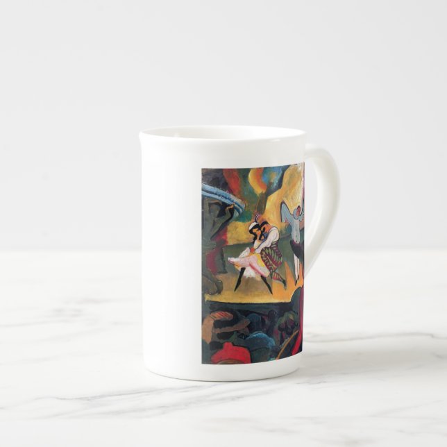 Caneca De Porcelana Auguste Macke - Dançarinos Balés russos no Palco (Frente Esquerda)