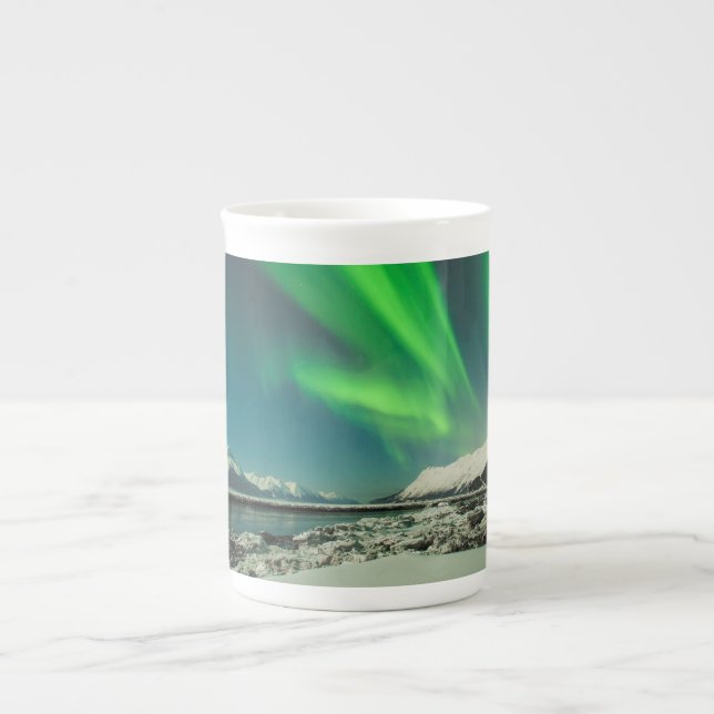 Caneca De Porcelana Aurora do Turnagain Arm (Frente)