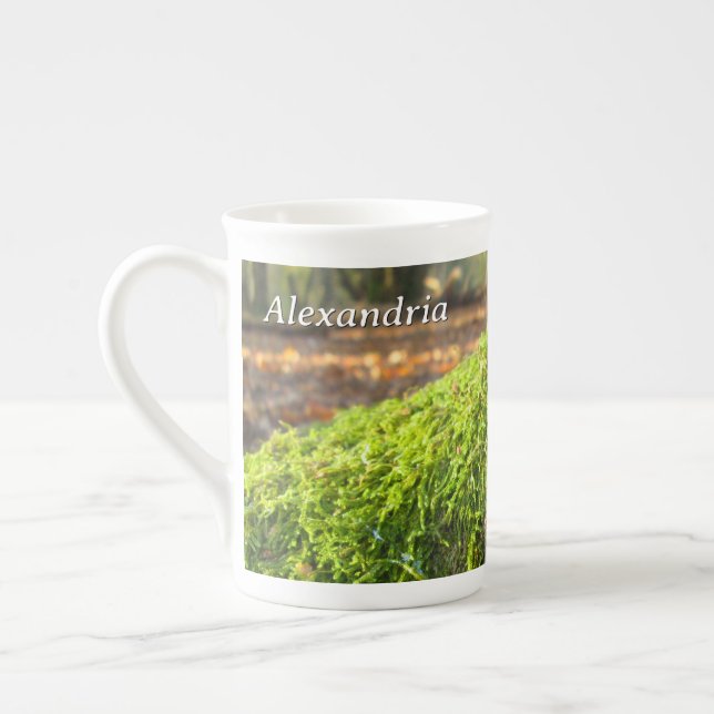 Caneca De Porcelana Autumn Moss no Sol Ouro - Personalizado (Esquerda)