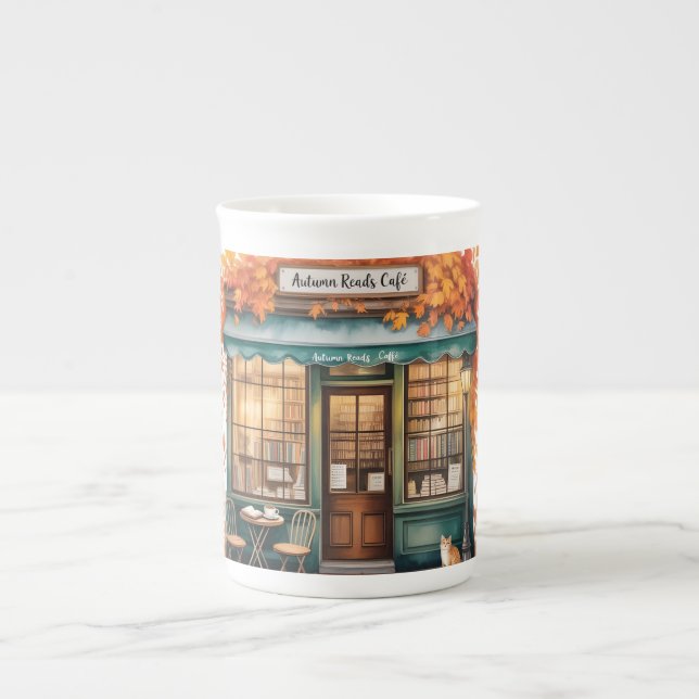 Caneca De Porcelana Autumn Reads Café Tasses  — Fall Bookstore  (Frente)