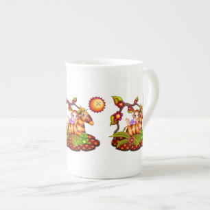 Caneca De Porcelana Autumn Zebra Pixel Art