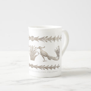 Caneca De Porcelana Ave de alumínio e Reed
