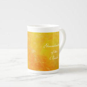Caneca De Porcelana Avó da Noiva Flor silvestre laranja