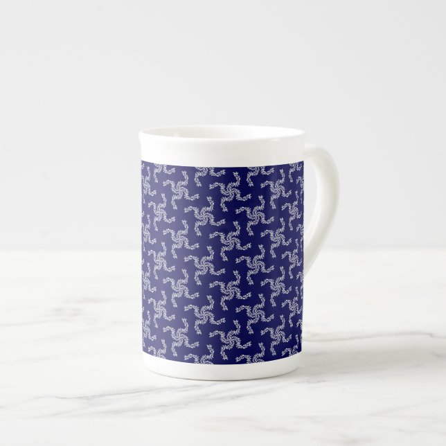 Caneca De Porcelana Azul de Natal, decoração de Natal, Natal (Frente Esquerda)