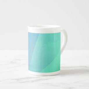 Caneca De Porcelana Azul moderno aqua & Turquesa gradiente geométrico