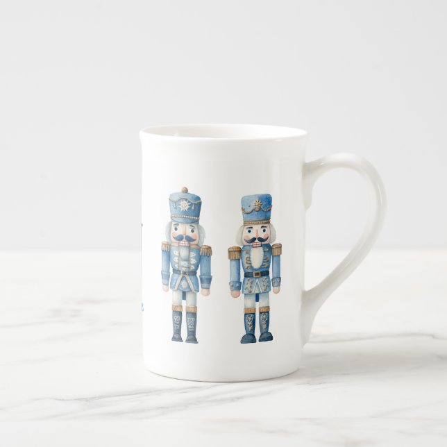 Caneca De Porcelana Azul-Nozes Natal (Direita)