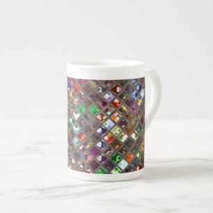 Caneca De Porcelana Azulejos de glitz China óssea de impressão de colo