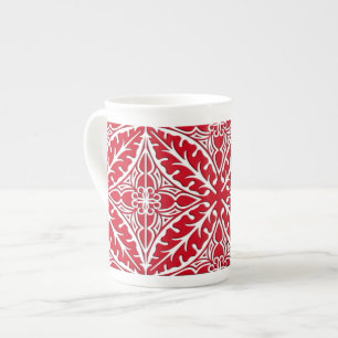 Caneca De Porcelana Azulejos marroquinos - obscuridade - vermelho e