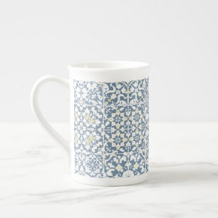 Caneca De Porcelana Azulejos Mediterrâneos, Marroquinos, Maiolica, Azu