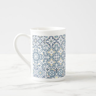 Caneca De Porcelana Azulejos Mediterrâneos, Marroquinos, Maiolica, Azu