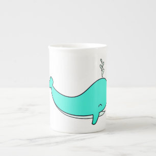 Caneca De Porcelana Baleia, Mar, Água