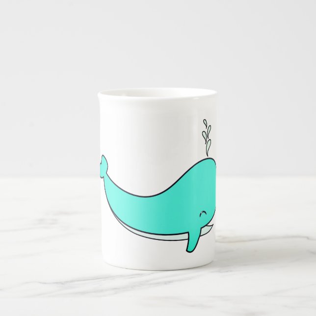 Caneca De Porcelana Baleia, Mar, Água (Frente)