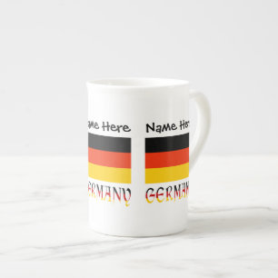 Caneca De Porcelana Bandeira Alemã Alemanha Preta Personalização
