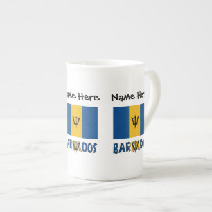 Caneca De Porcelana Bandeira Barbariana de Barbados Personalizada