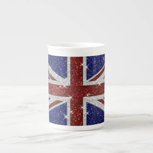 Caneca De Porcelana Bandeira brilhante de Union Jack da faísca dos (Frente)