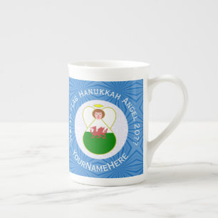 Caneca De Porcelana Bandeira de Hanukkah do Anjo Galês