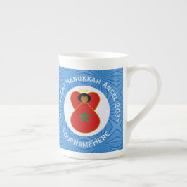 Caneca De Porcelana Bandeira do Anjo Marroquino de Hanukkah Personaliz