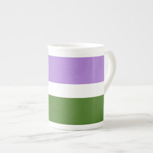 Caneca De Porcelana Bandeira do orgulho genderqueer SlipperyJoe's lava