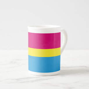Caneca De Porcelana bandeira do orgulho pansexual SlipperyJoe rosa âmb