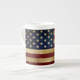 Caneca De Porcelana Bandeira dos EUA / Grunged