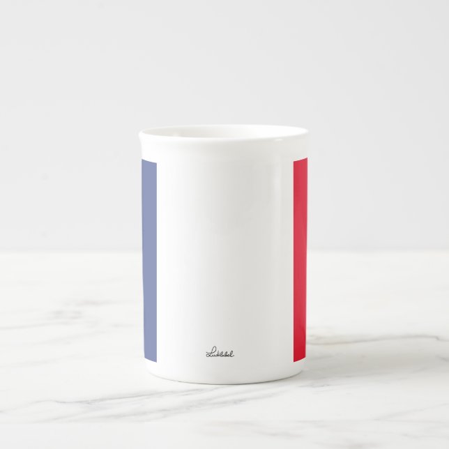Caneca De Porcelana Bandeira Francesa Minimalista (Frente)