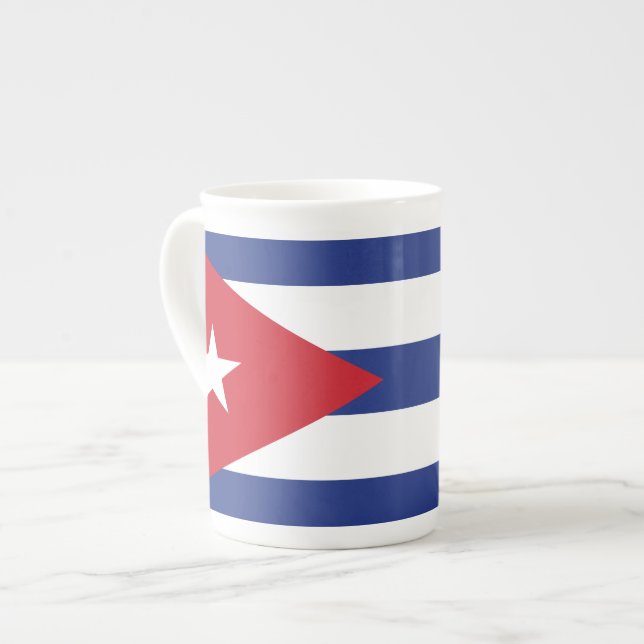 Caneca De Porcelana Bandeira lisa de Cuba (Frente Esquerda)