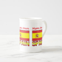 Caneca De Porcelana Bandeira Personalizada da Espanha Herança