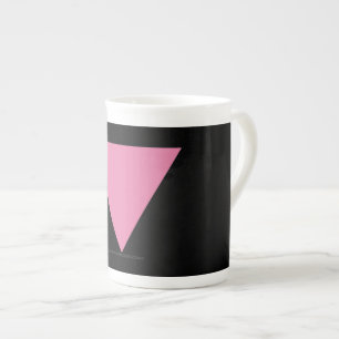 Caneca De Porcelana bandeira triângulo rosa SlipperyJoe's símbolo rosa